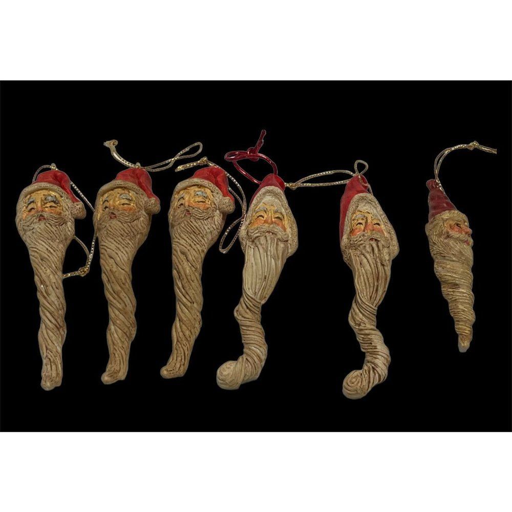 6 santa claus saint nick icicle Christmas tree ornament Long Beard